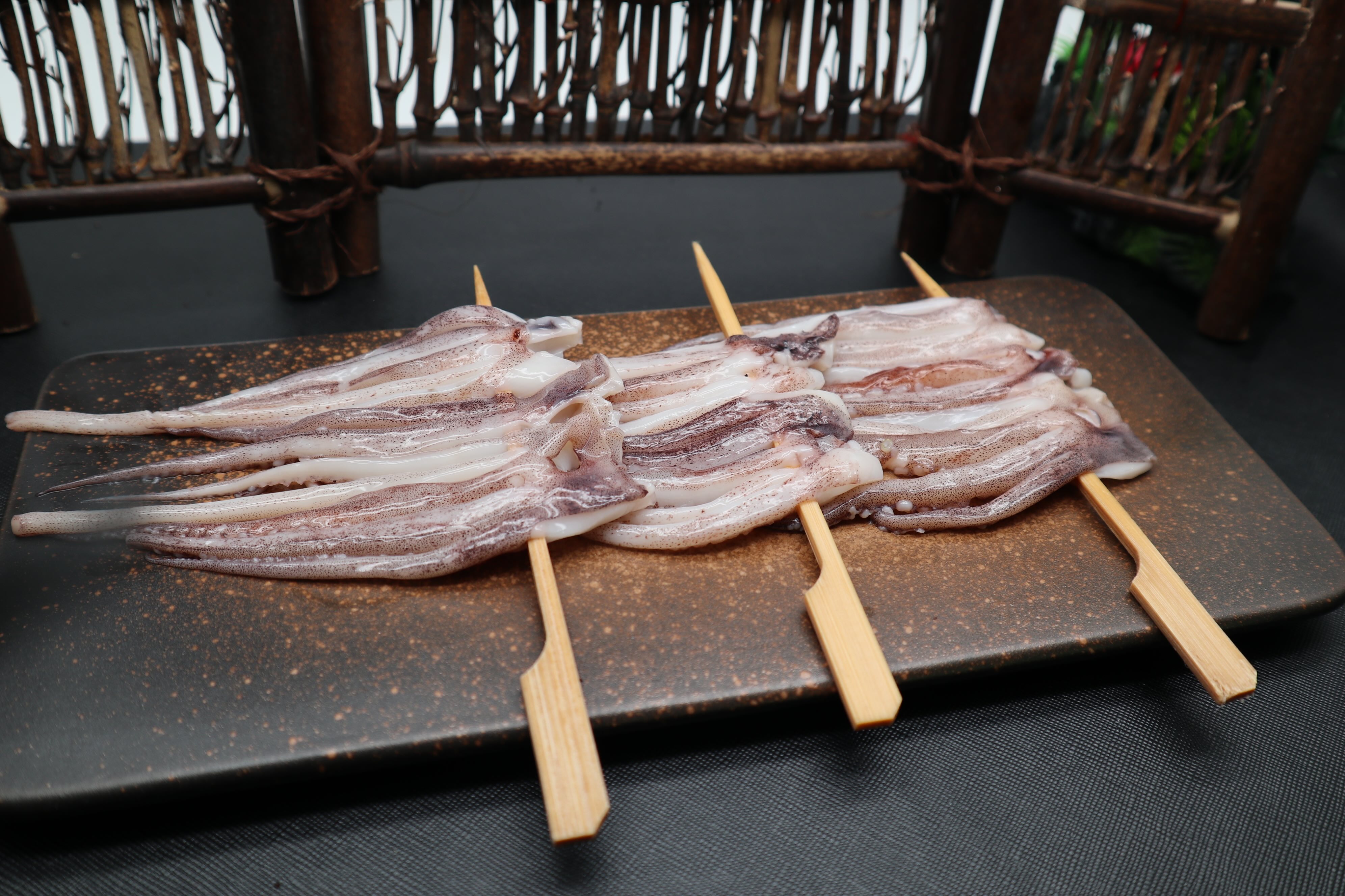 Squid tentacles skewer